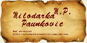 Milodarka Paunković vizit kartica